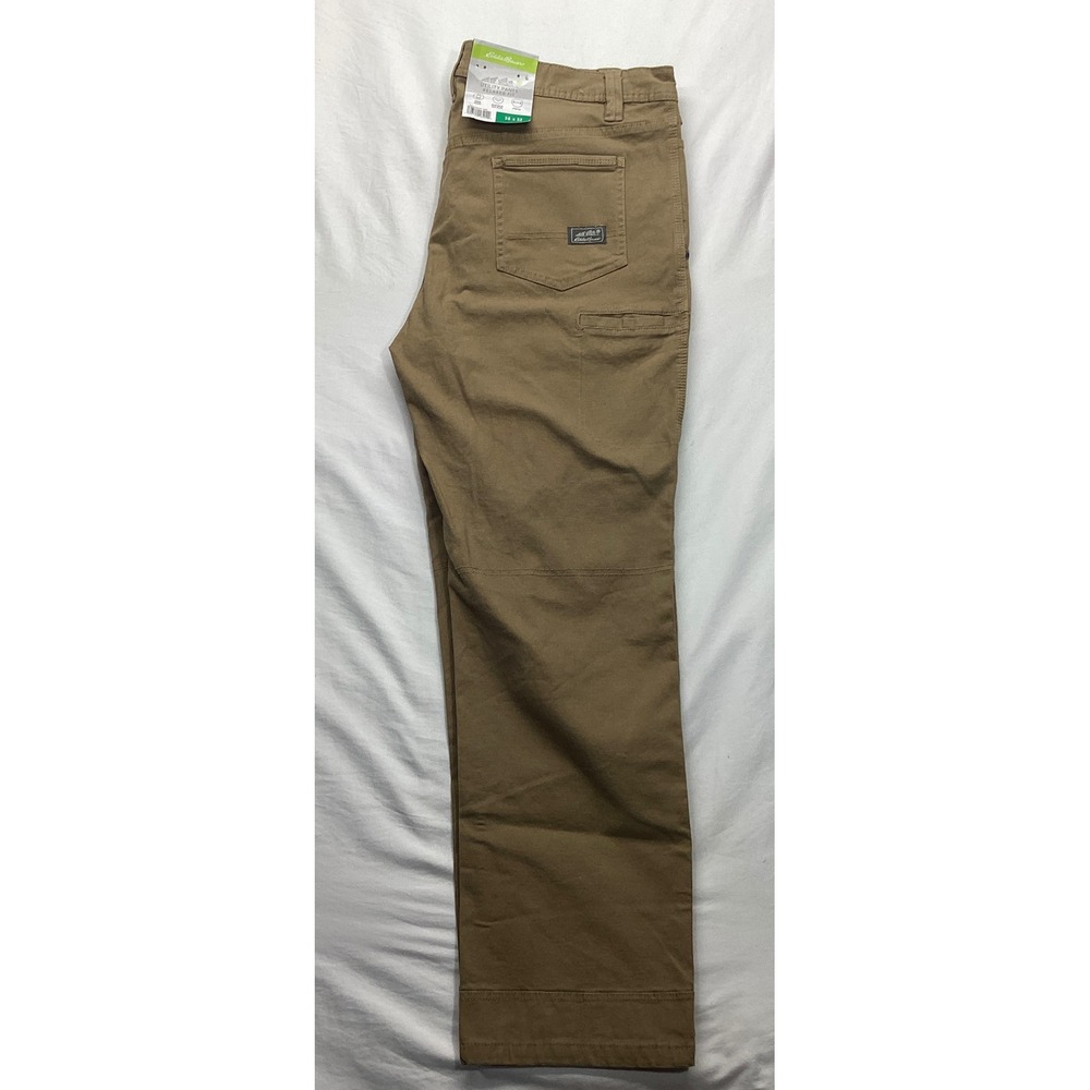 Eddie Bauer Mens Utility Pants Relaxed Fit Saddle Brown 38x32 Stretch New w tags - Picture 5 of 5